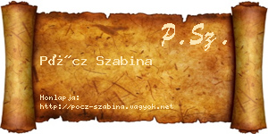 Pöcz Szabina névjegykártya